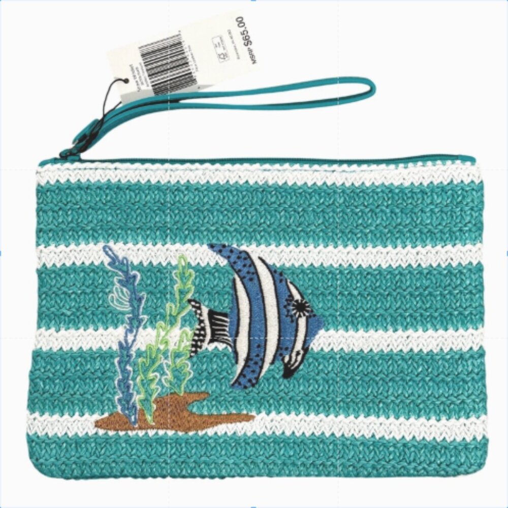 Vera Bradley Straw Wristlet in Antilles Treasure NWT - Turquoise Fish MSRP $65